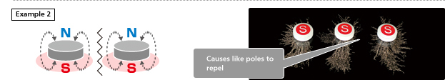 Example 2: Causes like poles to repel